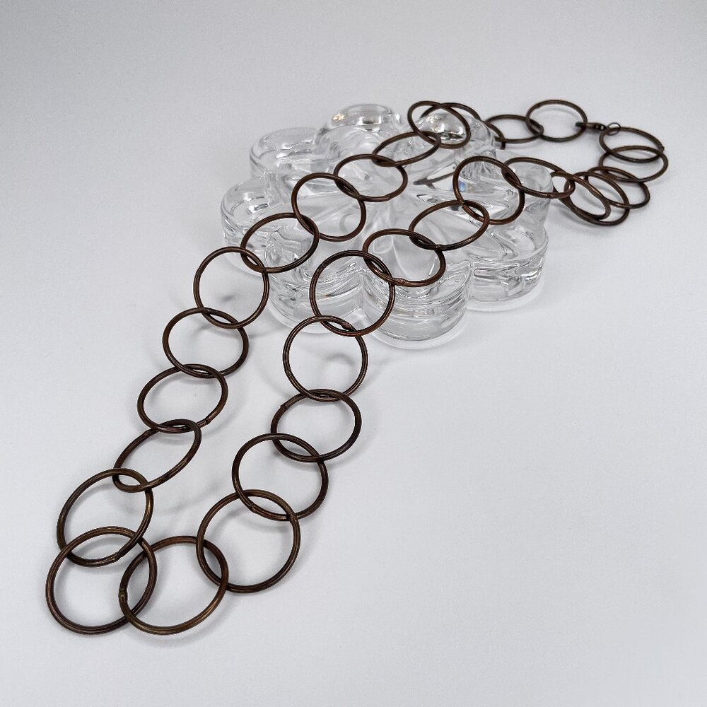 Bronze Colored Interconnected Ring Necklace